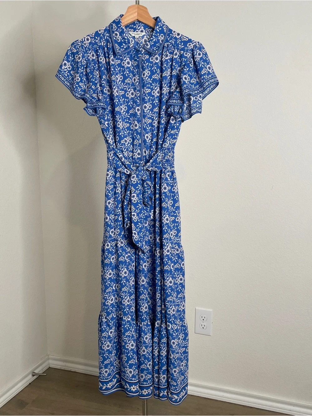 max studio blue floral maxi dress Provence Bloom Tiered Maxi Dress Floral Blue